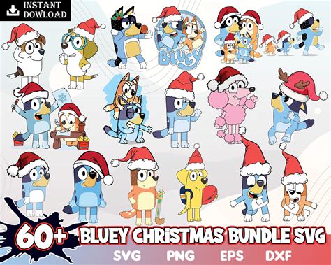 Bluey SVG Christmas - 21+  Digital Download Bluey SVG
