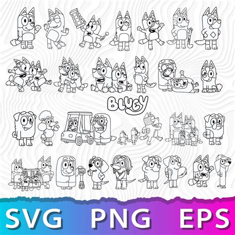 Bluey SVG Outline - 28+  Bluey Scalable Graphics