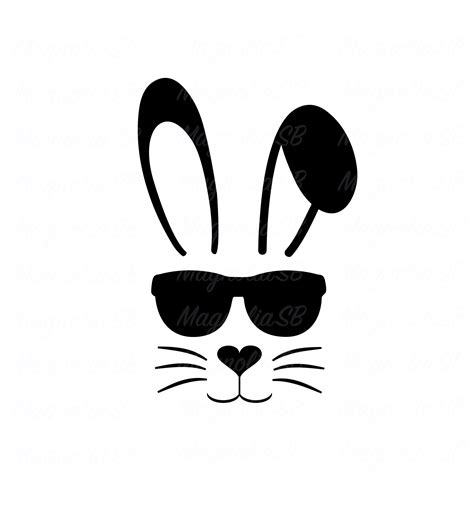 Bunny With Glasses SVG Free - 30+  Premium Free Easter SVG