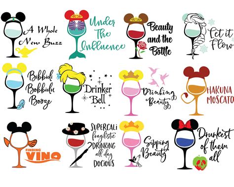 Disney Wine Glass SVG Free - 69+  Editable Disney SVG Files