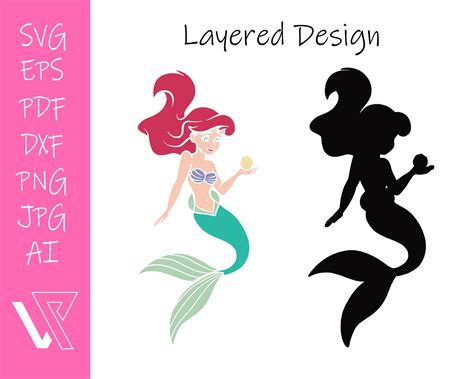 Little Mermaid Silhouette SVG Free - 17+  Popular Disney SVG Crafters File