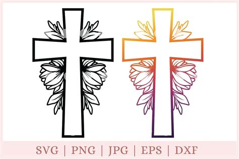 Cross With Flowers SVG - 63+  Popular Flowers SVG Cut Files