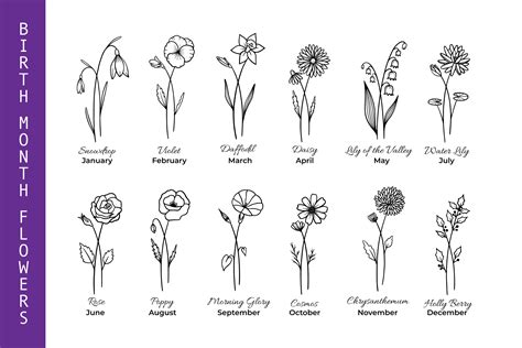Birth Month Flowers SVG Free - 22+  Instant Download Flowers SVG
