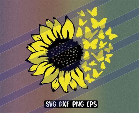 Sunflower Butterflies SVG - 79+  Free Flowers SVG PNG EPS DXF