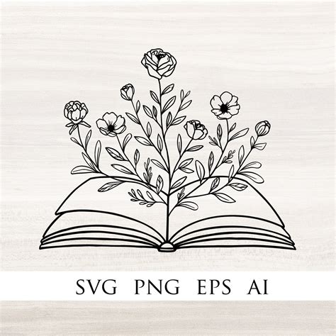 Floral Book SVG - 65+  Flowers SVG Printable