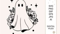 Floral Ghost SVG - 58+  Popular Flowers SVG Crafters File