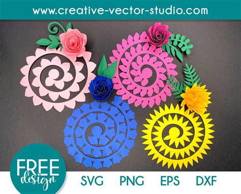 SVG Rolled Paper Flower Template - 77+  Download Flowers SVG for Free