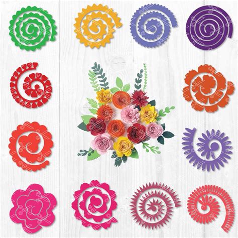 Free SVG Rolled Flower Templates - 62+  Popular Flowers SVG Cut Files
