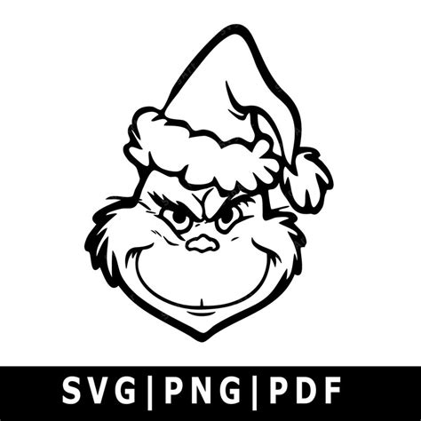 Grinch Black And White SVG - 63+  Editable Grinch SVG Files