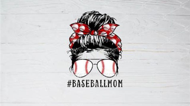 Baseball Mom Messy Bun SVG - 16+  Editable Mom SVG Files