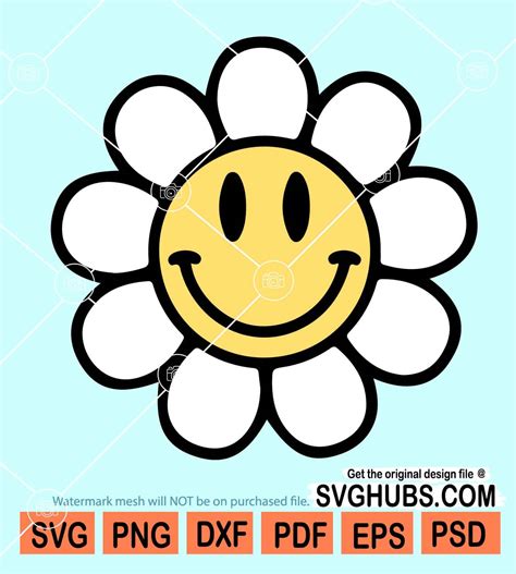 Smiley Flower SVG - 69+  Instant Download Flowers SVG