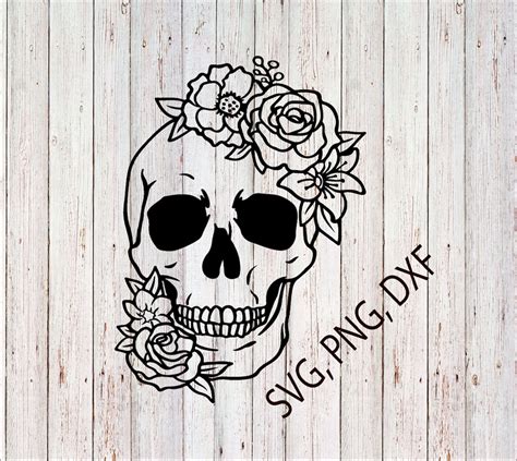 Skull And Roses SVG Free - 81+  Flowers SVG Printable