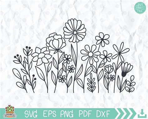 Simple Wildflower SVG - 74+  Popular Flowers SVG Crafters File