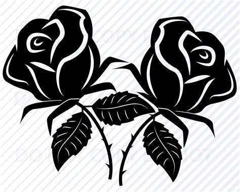Rose Outline SVG - 75+  Digital Download Flowers SVG
