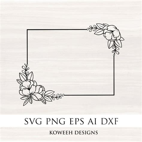 Rectangle Floral Frame SVG - 82+  Best Flowers SVG Crafters Image