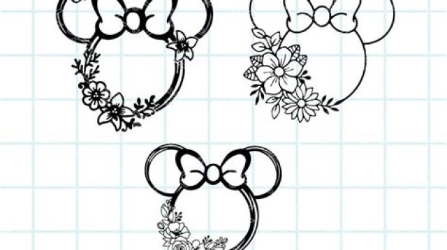 Minnie Mouse Flower SVG - 72+  Digital Download Flowers SVG