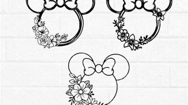 Minnie Mouse Floral SVG - 73+  Flowers SVG Scalable Graphics