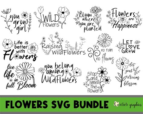 Flower Quotes SVG - 15+  Flowers SVG Printable