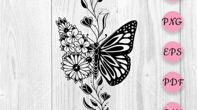 Flower Butterfly SVG - 58+  Instant Download Flowers SVG