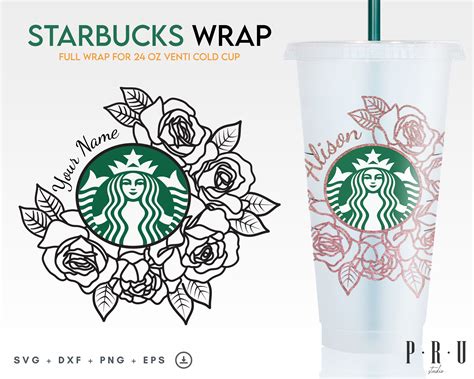 Floral Starbucks Cup SVG - 80+  Digital Download Flowers SVG