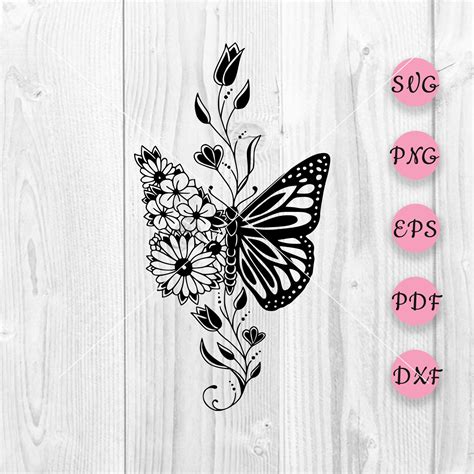 Floral Butterfly SVG Free - 34+  Digital Download Flowers SVG