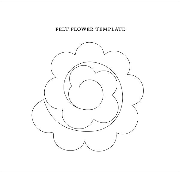 Template For Felt Flower | Felt flower template, Felt flowers patterns