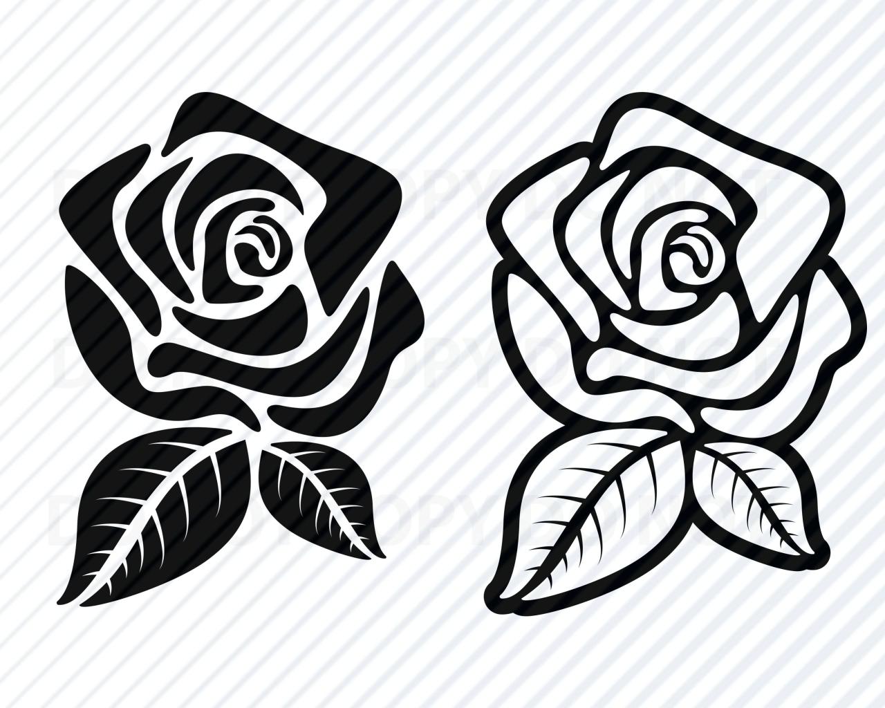 Black Rose Flowers SVG Files for cricut Flower Vector Images | Etsy